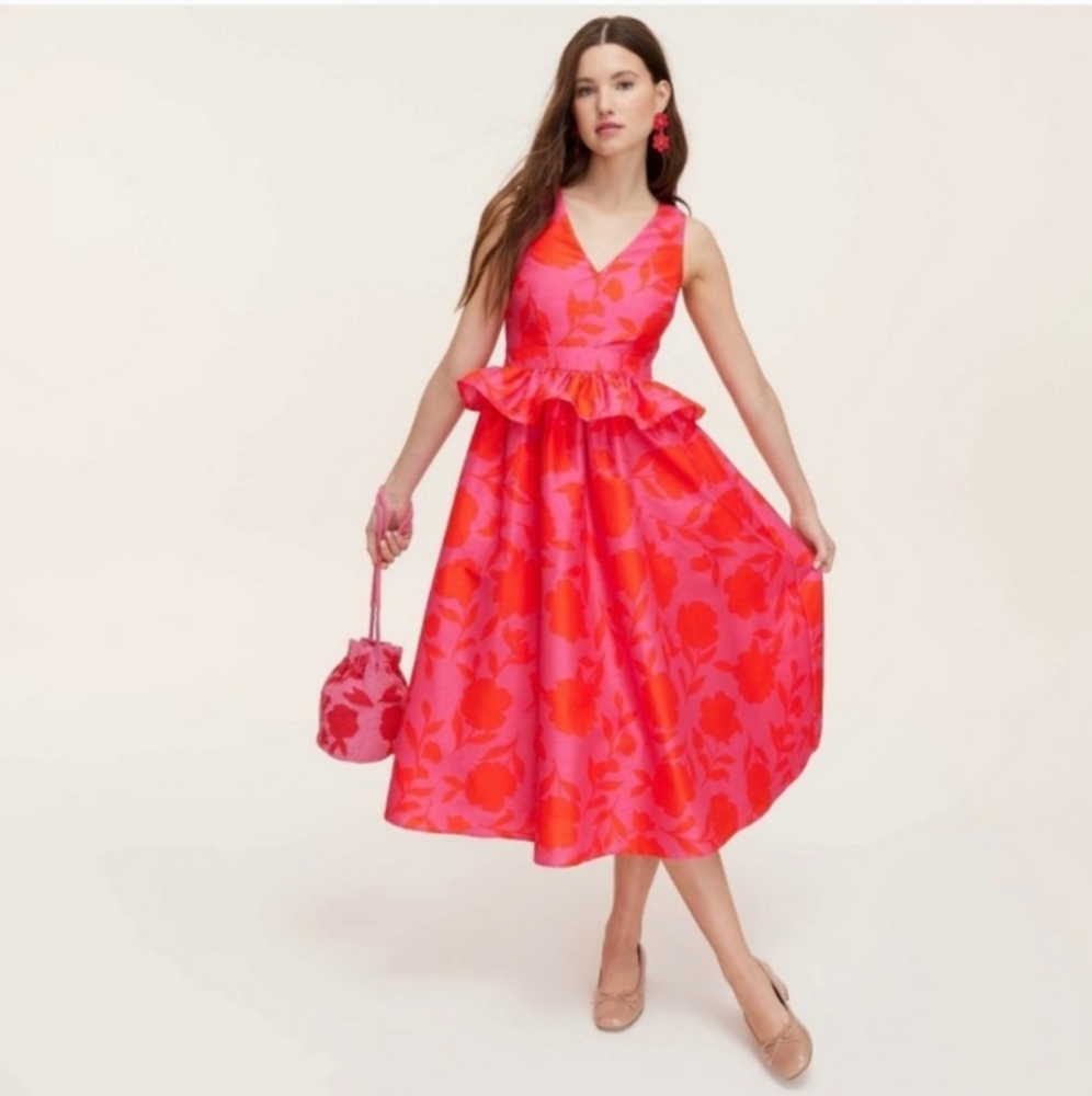 Kate Spade‎ Peplum Rose Midi Dress - Picture 7 of 10